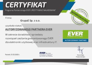 GrupaE Certyfikat